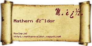 Mathern Áldor névjegykártya